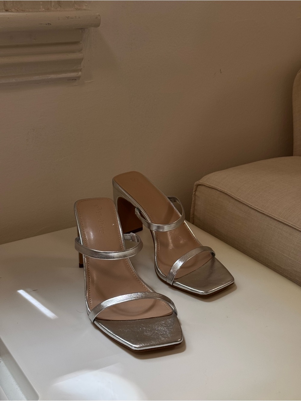 Silver Strappy Heels